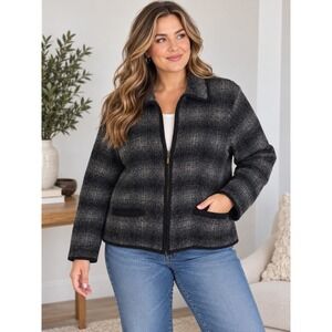 Vintage Embassy Row 100% Merino Wool Jacket Women's Large Full Zip